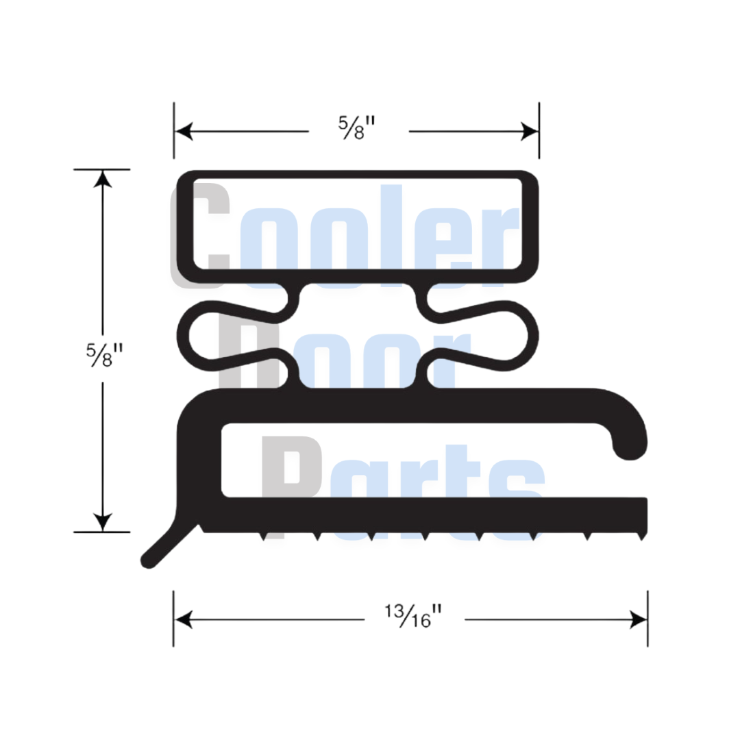 Walk-In Cooler Door Gasket 409, Generic - Black [CDP 903]