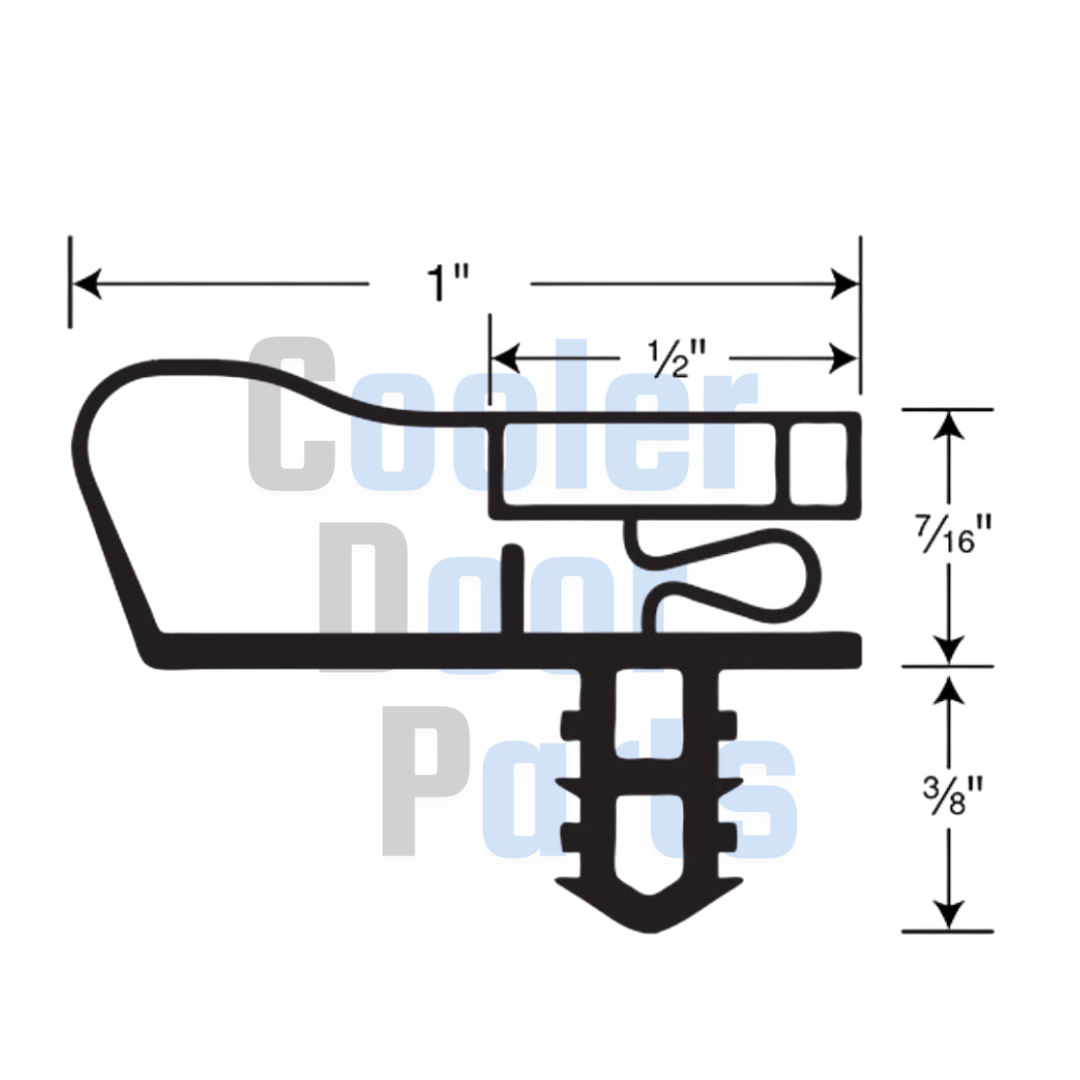 Reach-In Cooler Door Gasket 503 for Hussmann - Black [CDP 804]