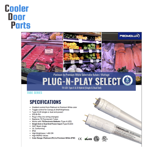 Promolux T8PNP-5CCTPL/PW-48, Plug-N-Play T8 LED Color Select - 4ft [1206]