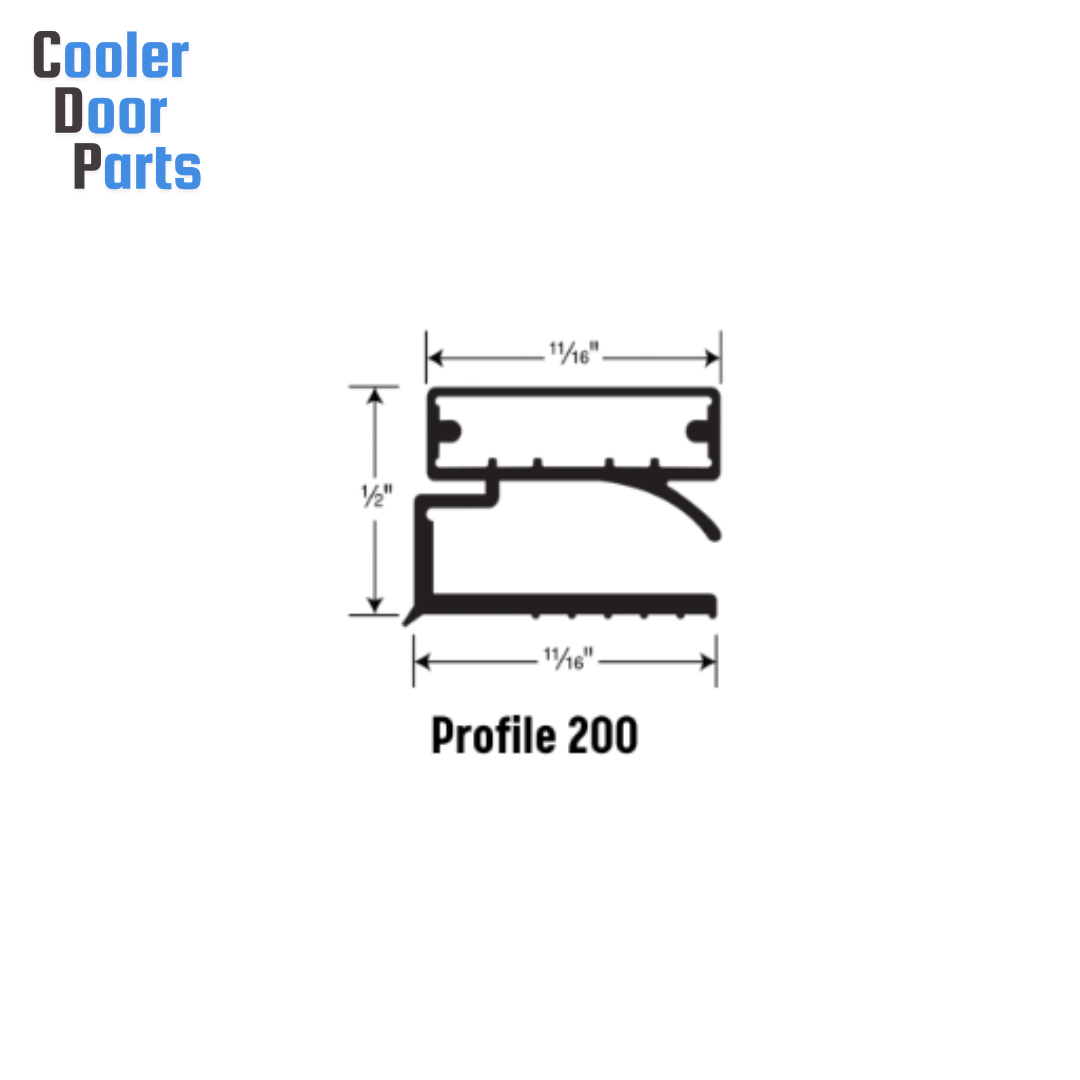 3-Sided Gasket Frame, Profile 200, 38x84 OD, Screw-In - Grey for Cool Ref [CDP 909]
