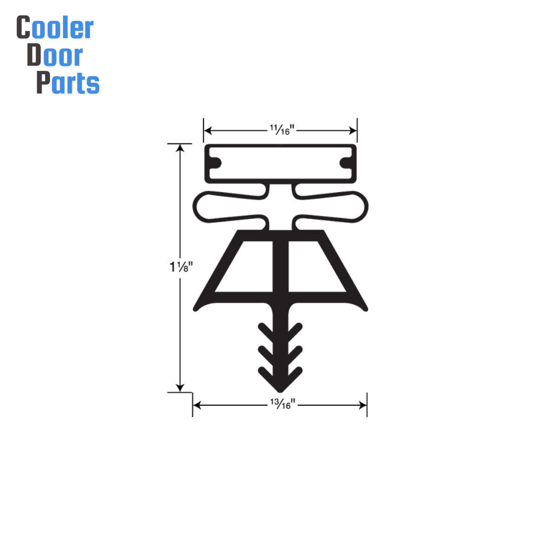 3-Sided Walk-In Gasket Frame, 32-1/4 x 77-5/8 OD, Snap-In - Grey for Kolpak [CDP 910]